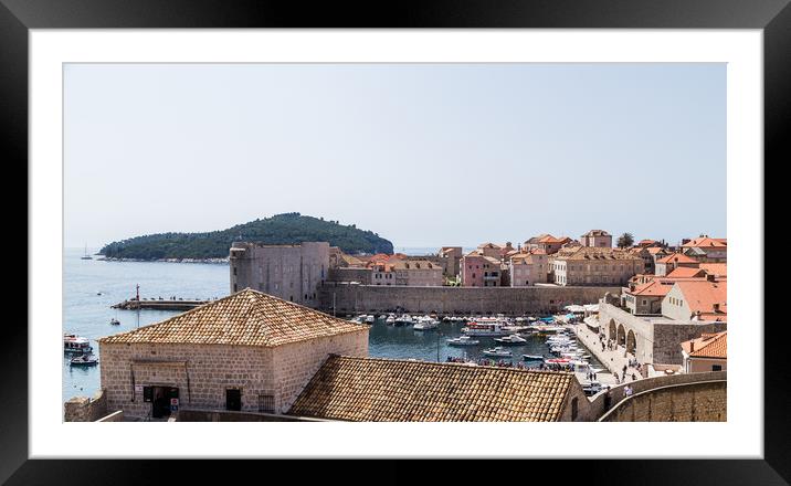 Dubrovnik harbour letterbox crop Framed Mounted Print by Jason Wells
