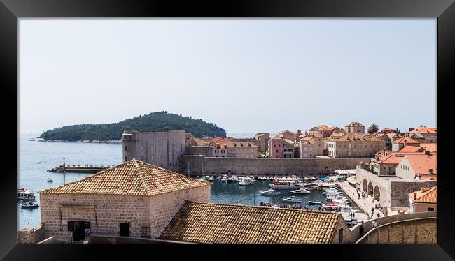 Dubrovnik harbour letterbox crop Framed Print by Jason Wells