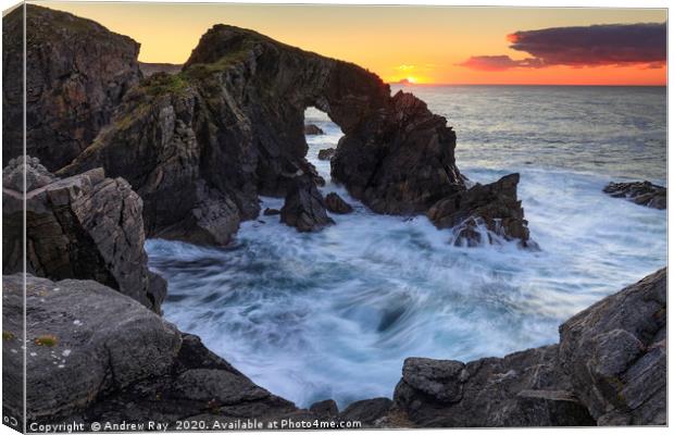 Stac a' Phris at sunset (Isle of Lewis) Canvas Print by Andrew Ray
