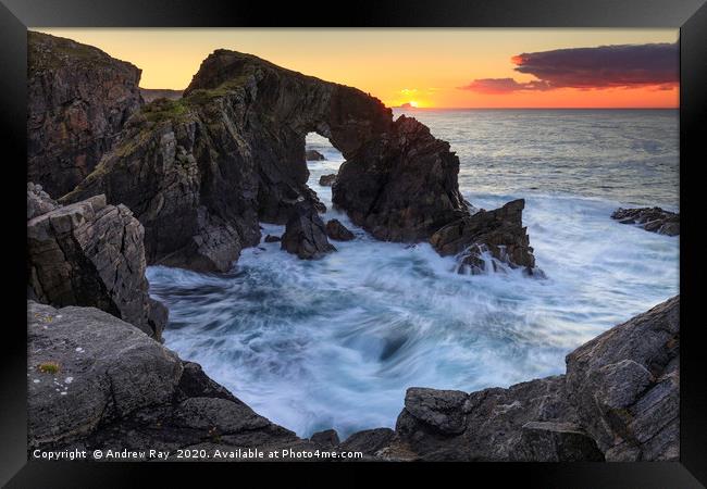 Stac a' Phris at sunset (Isle of Lewis) Framed Print by Andrew Ray