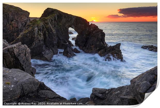 Stac a' Phris at sunset (Isle of Lewis) Print by Andrew Ray