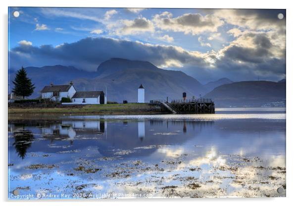 Corpach Reflections Acrylic by Andrew Ray