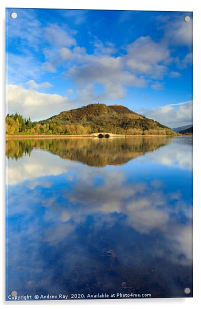 Dun na Cuaiche reflections (Inveraray). Acrylic by Andrew Ray