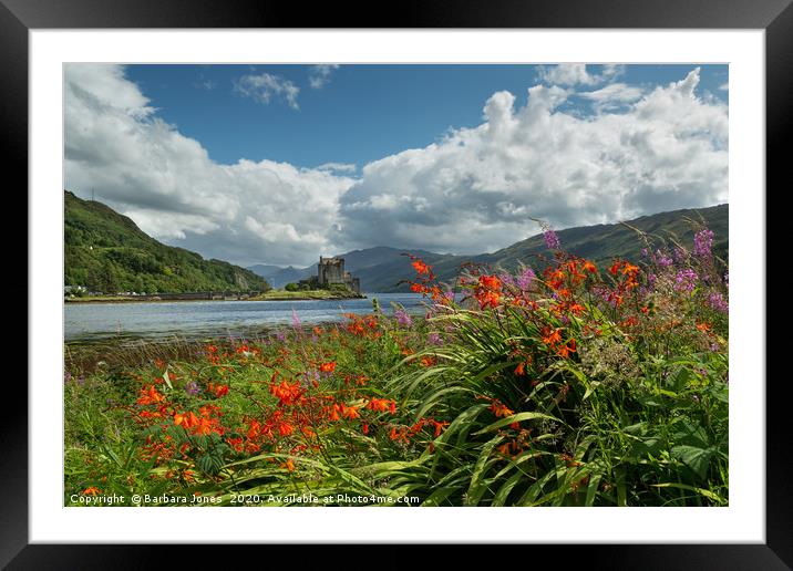 Eilean Donan Castle Summer Flowers Scotland Framed Mounted Print by Barbara Jones