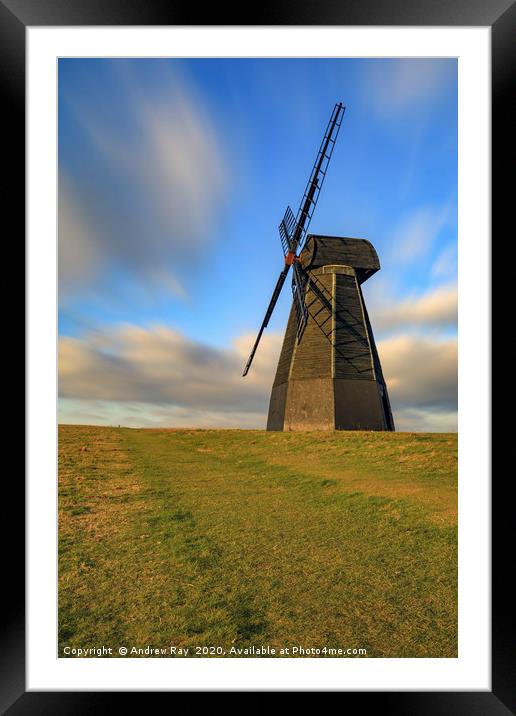 Towards Rottingdean Windmill Framed Mounted Print by Andrew Ray