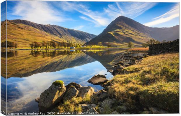 Buttermere West Shore Canvas Print by Andrew Ray