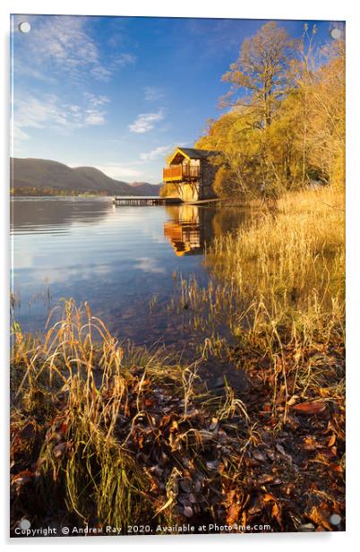 Ullswater Boathouse Acrylic by Andrew Ray