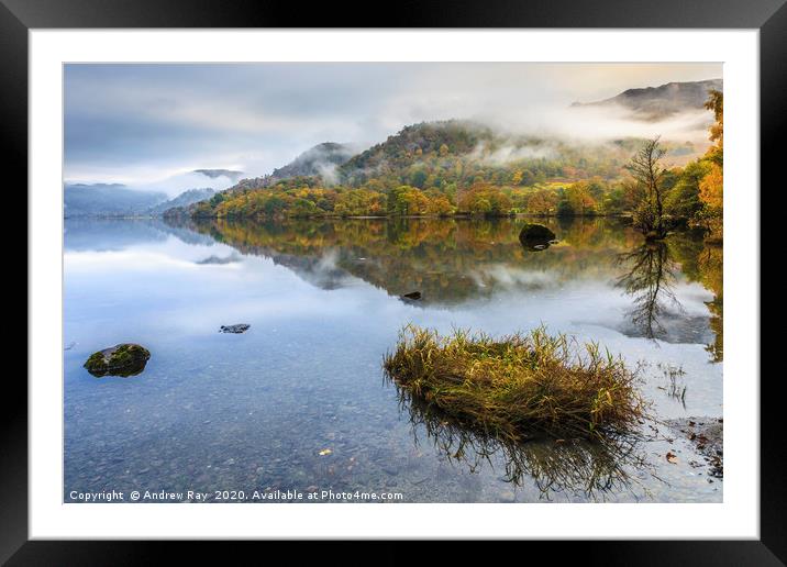 Ullswater Reflections Framed Mounted Print by Andrew Ray