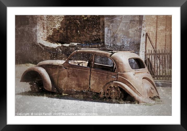 Old Rusted Car  Framed Mounted Print by Jacqui Farrell