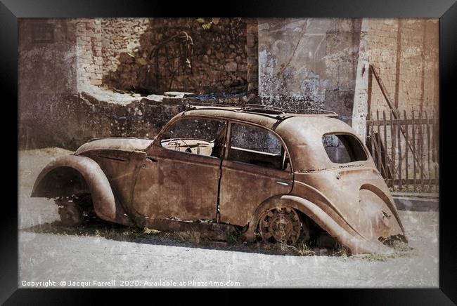 Old Rusted Car  Framed Print by Jacqui Farrell