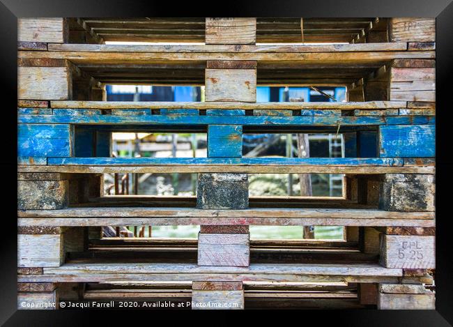 Wooden Construction Pallets Framed Print by Jacqui Farrell