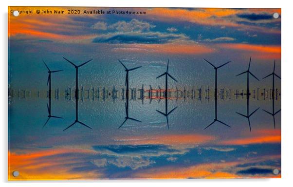 Windmills Acrylic by John Wain