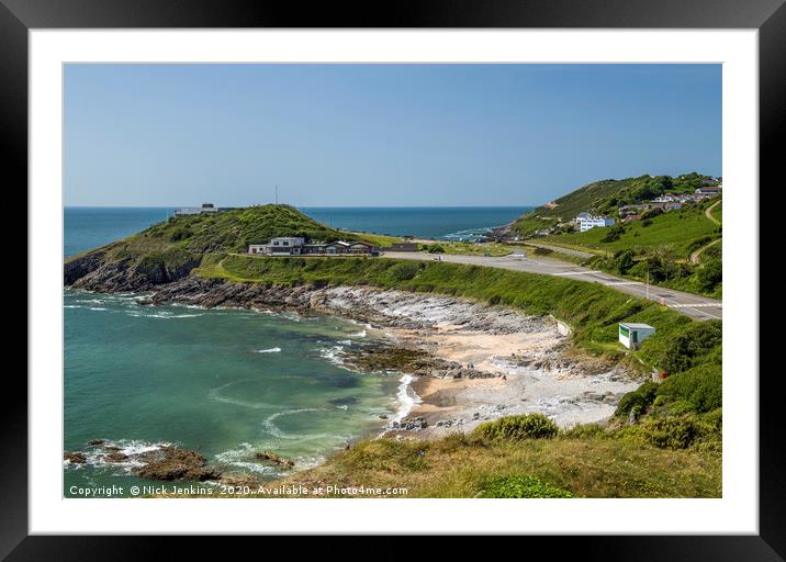 Bracelet Bay on the south Gower Coast Mumbles Framed Mounted Print by Nick Jenkins