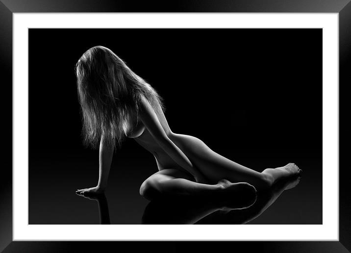 Nude woman bodyscape 60 Framed Mounted Print by Johan Swanepoel