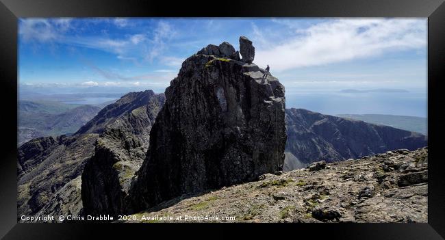Abseiling off the Inaccessible Pinnacle            Framed Print by Chris Drabble