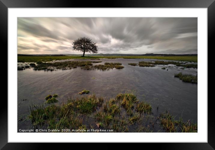 After heavy rain on Middleton Moor Framed Mounted Print by Chris Drabble