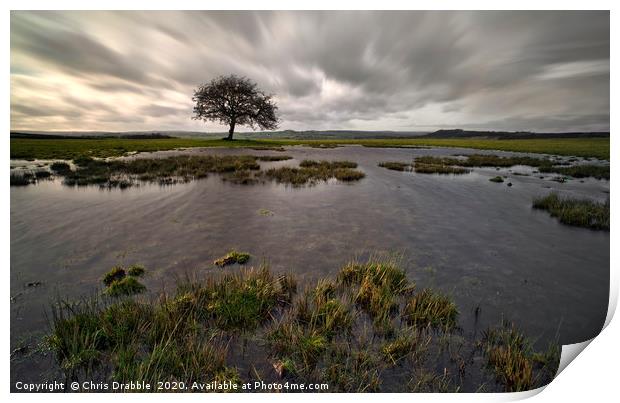 After heavy rain on Middleton Moor Print by Chris Drabble