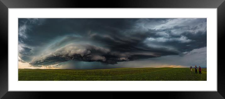 Four Corners Supercell, WY.  Framed Mounted Print by John Finney