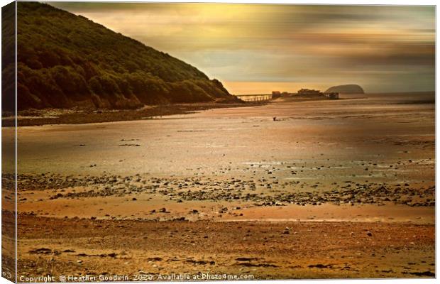 Sandbay to Steep Holm Canvas Print by Heather Goodwin