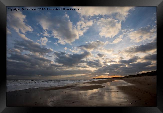 December Daybreak on Druridge Bay Framed Print by Jim Jones