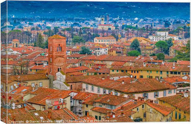 Aerial View Historic Center of Lucca, Italy Canvas Print by Daniel Ferreira-Leite