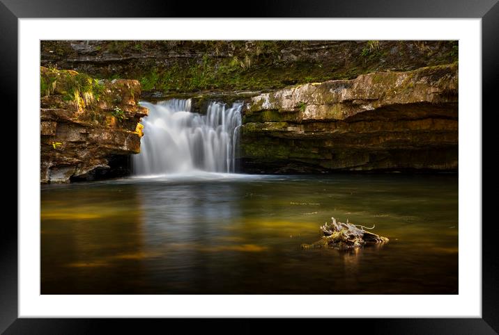 River Tawe waterfall Framed Mounted Print by Leighton Collins