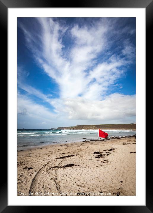 Sennen Beach Cornwall Framed Mounted Print by Amanda Hart