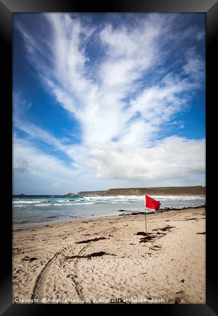 Sennen Beach Cornwall Framed Print by Amanda Hart