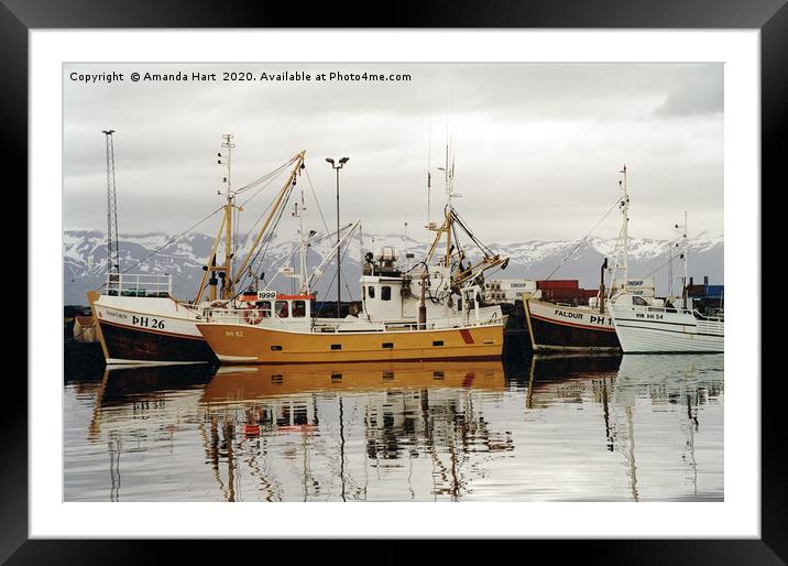 Icelandic Fishing Boats Framed Mounted Print by Amanda Hart