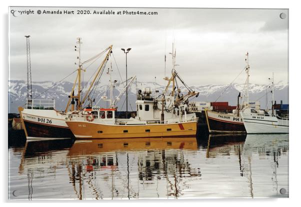 Icelandic Fishing Boats Acrylic by Amanda Hart