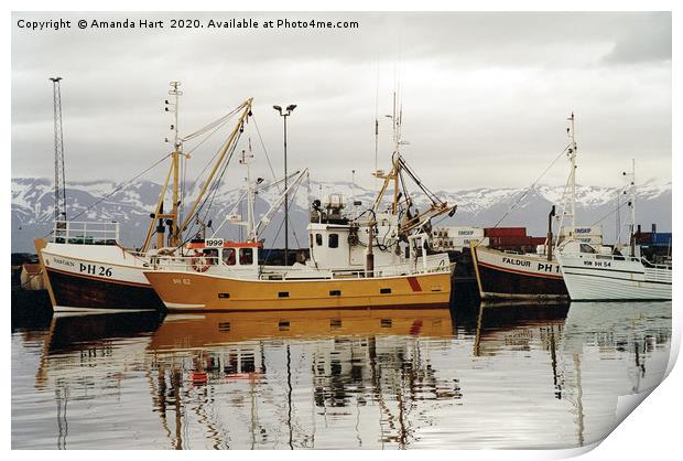 Icelandic Fishing Boats Print by Amanda Hart