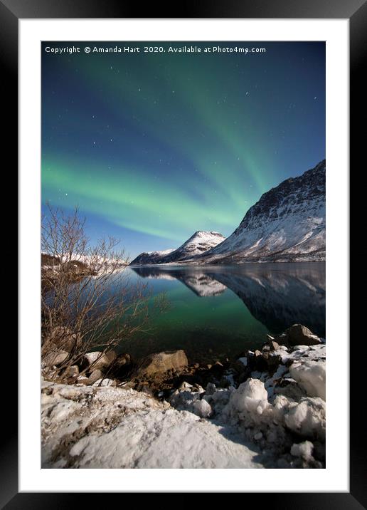 Aurora Borealis Norway Framed Mounted Print by Amanda Hart