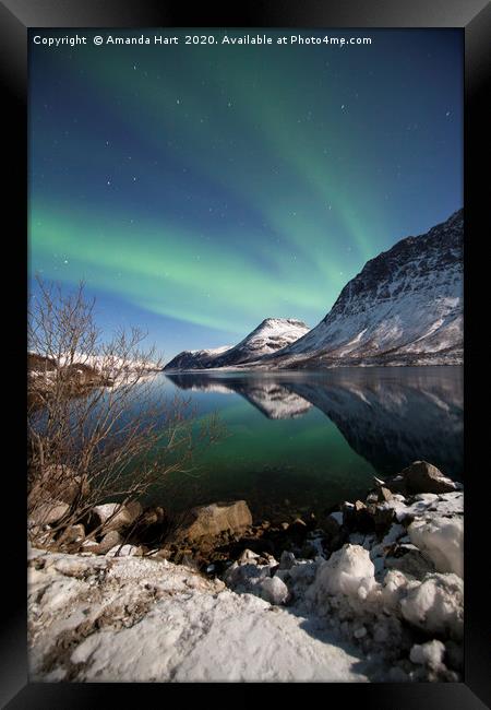 Aurora Borealis Norway Framed Print by Amanda Hart