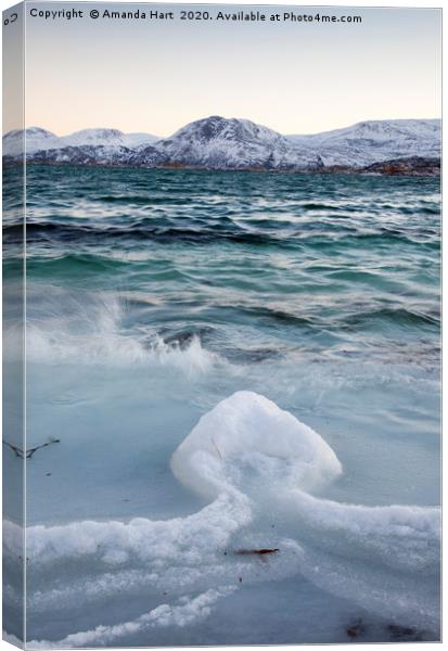 Winter Sea Norway - Arrowhead Canvas Print by Amanda Hart