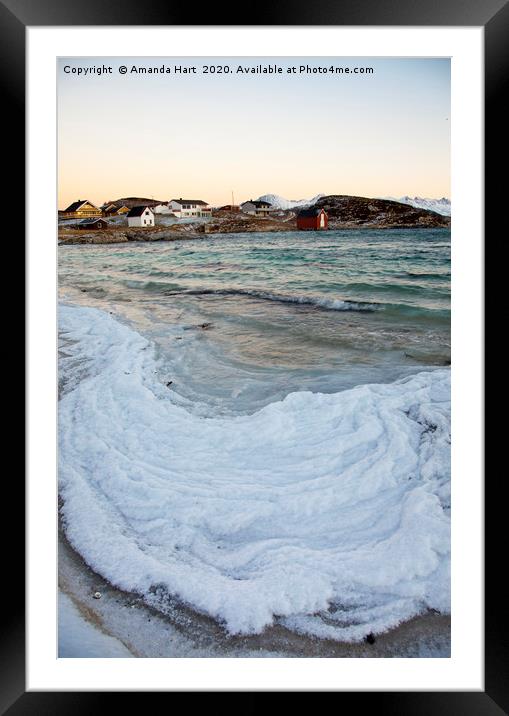 Winter Sea Norway - Frozen waves Framed Mounted Print by Amanda Hart