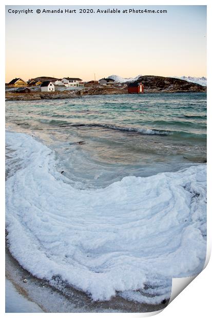 Winter Sea Norway - Frozen waves Print by Amanda Hart