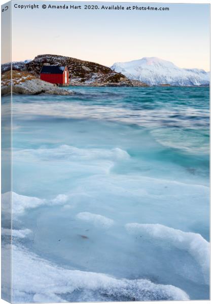 Winter Sea Norway - Slushy Sea Canvas Print by Amanda Hart
