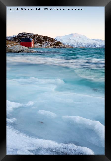 Winter Sea Norway - Slushy Sea Framed Print by Amanda Hart