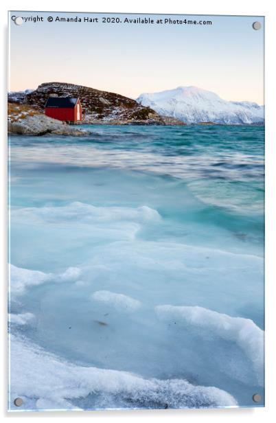 Winter Sea Norway - Slushy Sea Acrylic by Amanda Hart