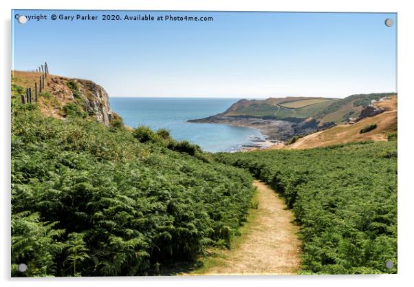 A path leading through foliage, towards the sea Acrylic by Gary Parker