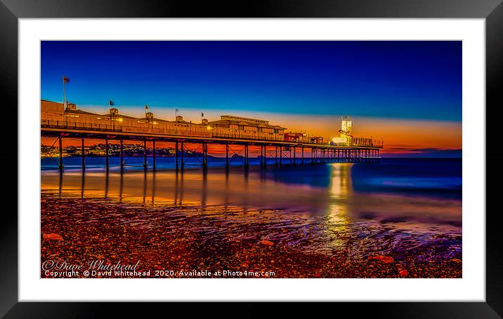 Pier Sunrise Framed Mounted Print by David Whitehead
