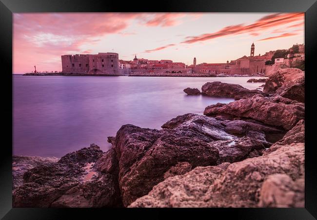 Dubrovnik at dusk Framed Print by Jason Wells