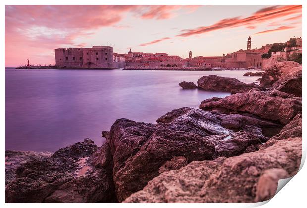 Dubrovnik at dusk Print by Jason Wells