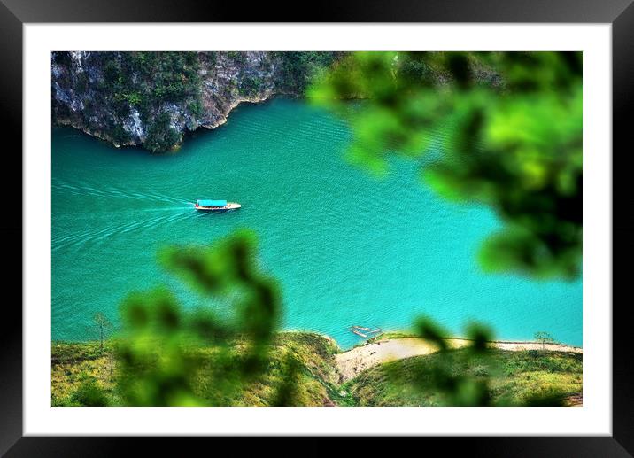 Peaceful Nho Que river Framed Mounted Print by Thang Nguyen
