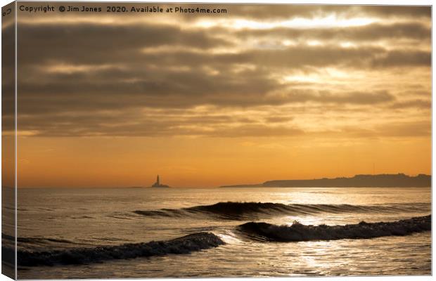 Golden Sky and Silver Sea Canvas Print by Jim Jones