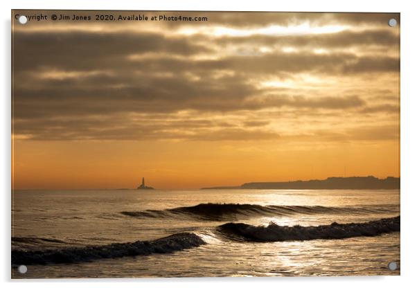 Golden Sky and Silver Sea Acrylic by Jim Jones