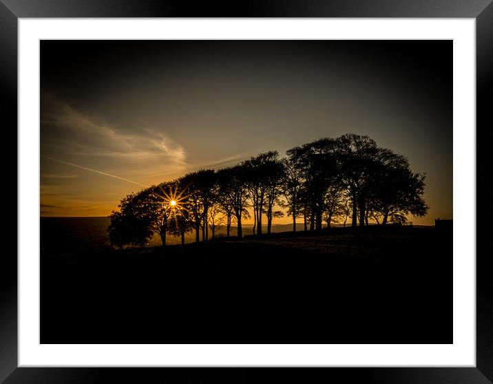 Sunset at the Elephant Trees, Menston, Yorkshire Framed Mounted Print by Robin Dearden