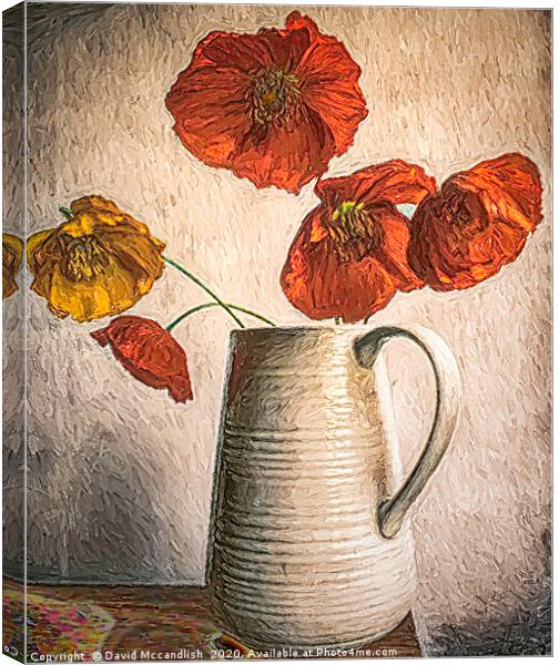       Poppies in a Jug                          Canvas Print by David Mccandlish