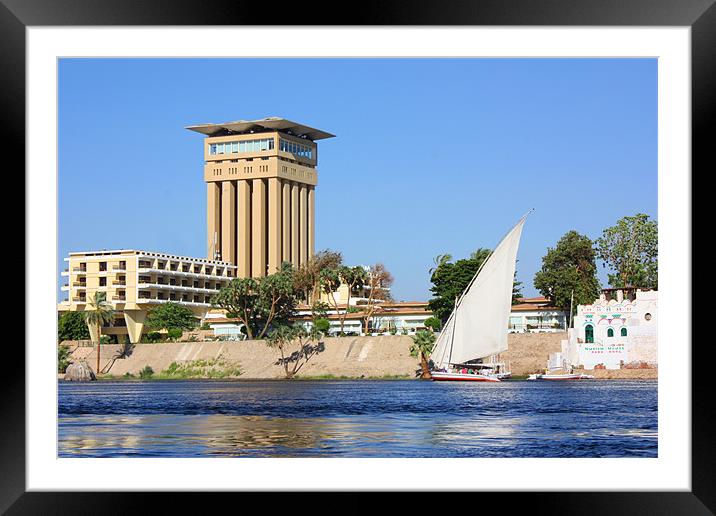 Felucca On The Nile Framed Mounted Print by CJ Barnard