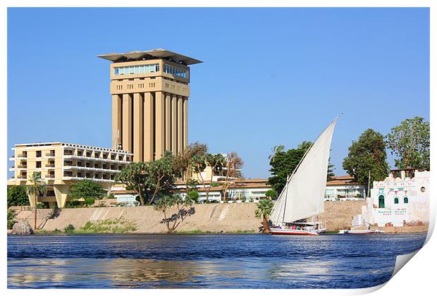 Felucca On The Nile Print by CJ Barnard